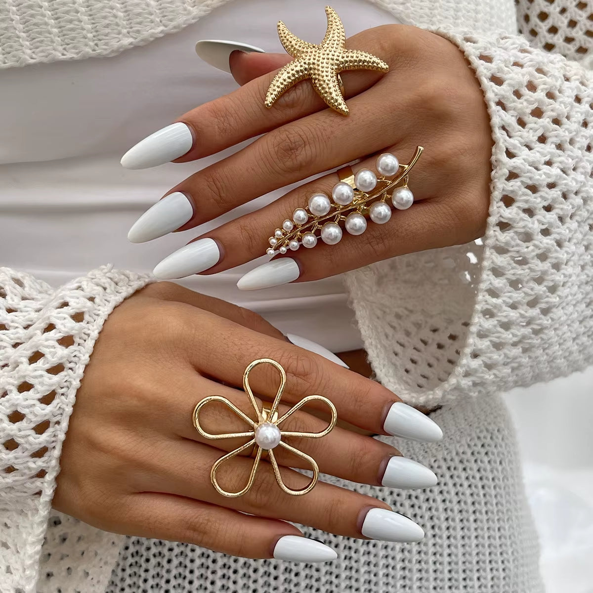Anastasia Vine Pearl Ring