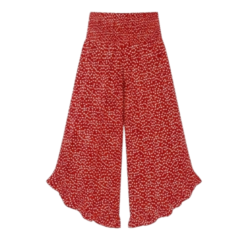 Velura™ – Smocked Wide-Leg Ruffle Pants