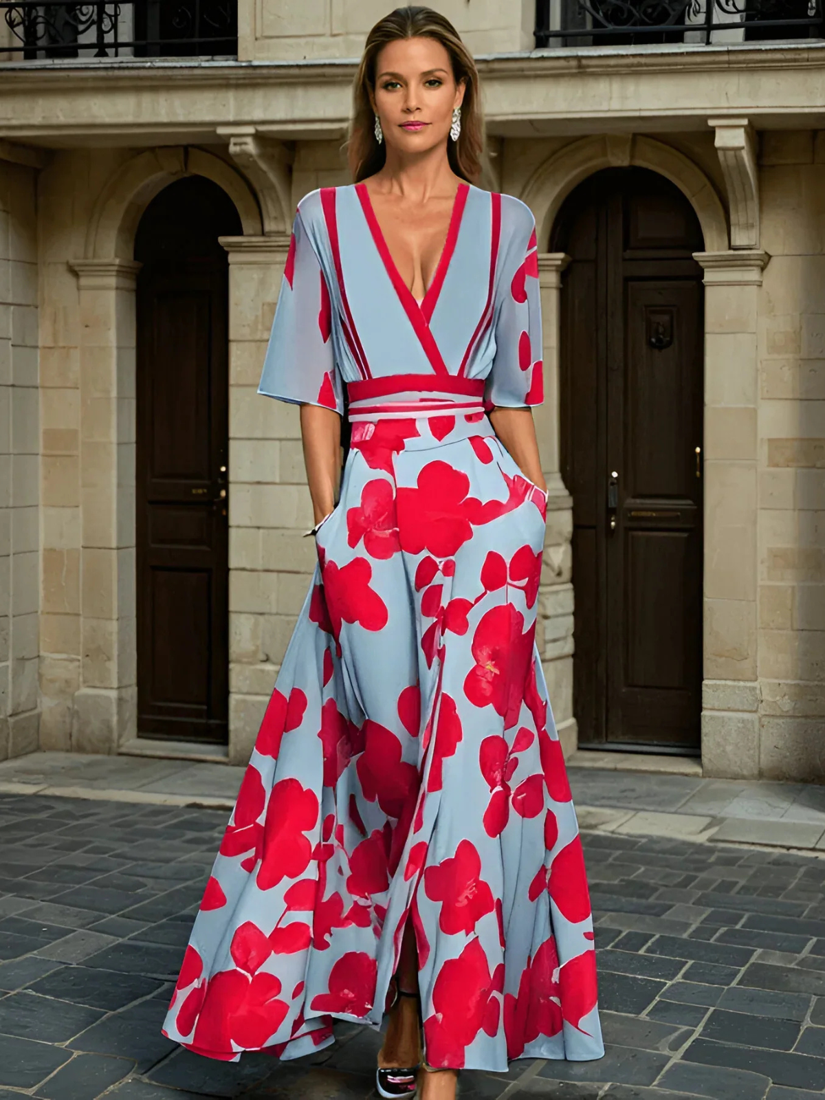 Kali - Milano design Sleeved Dress