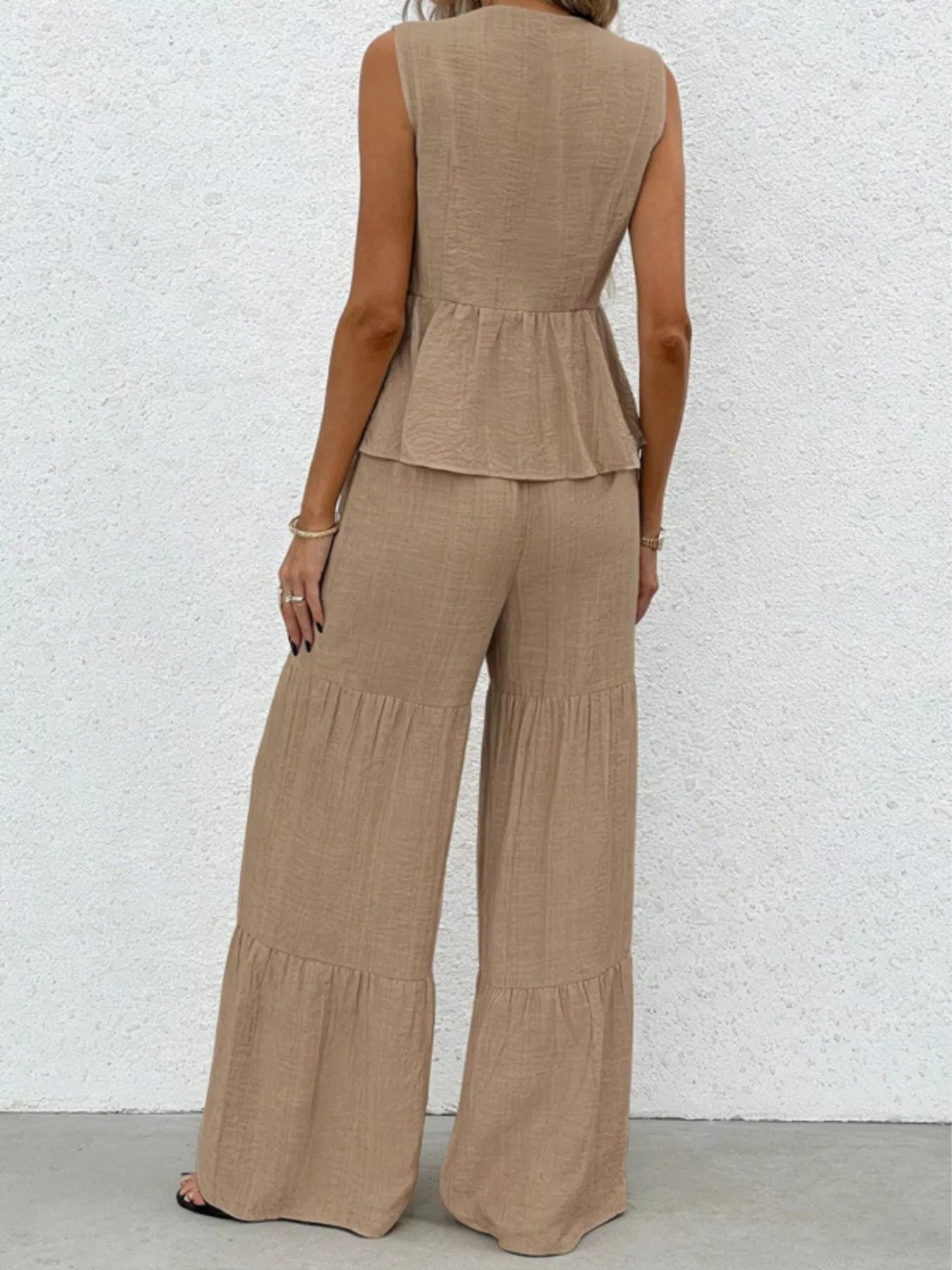Tie-Front Top & Wide-Leg Pants Resort Set