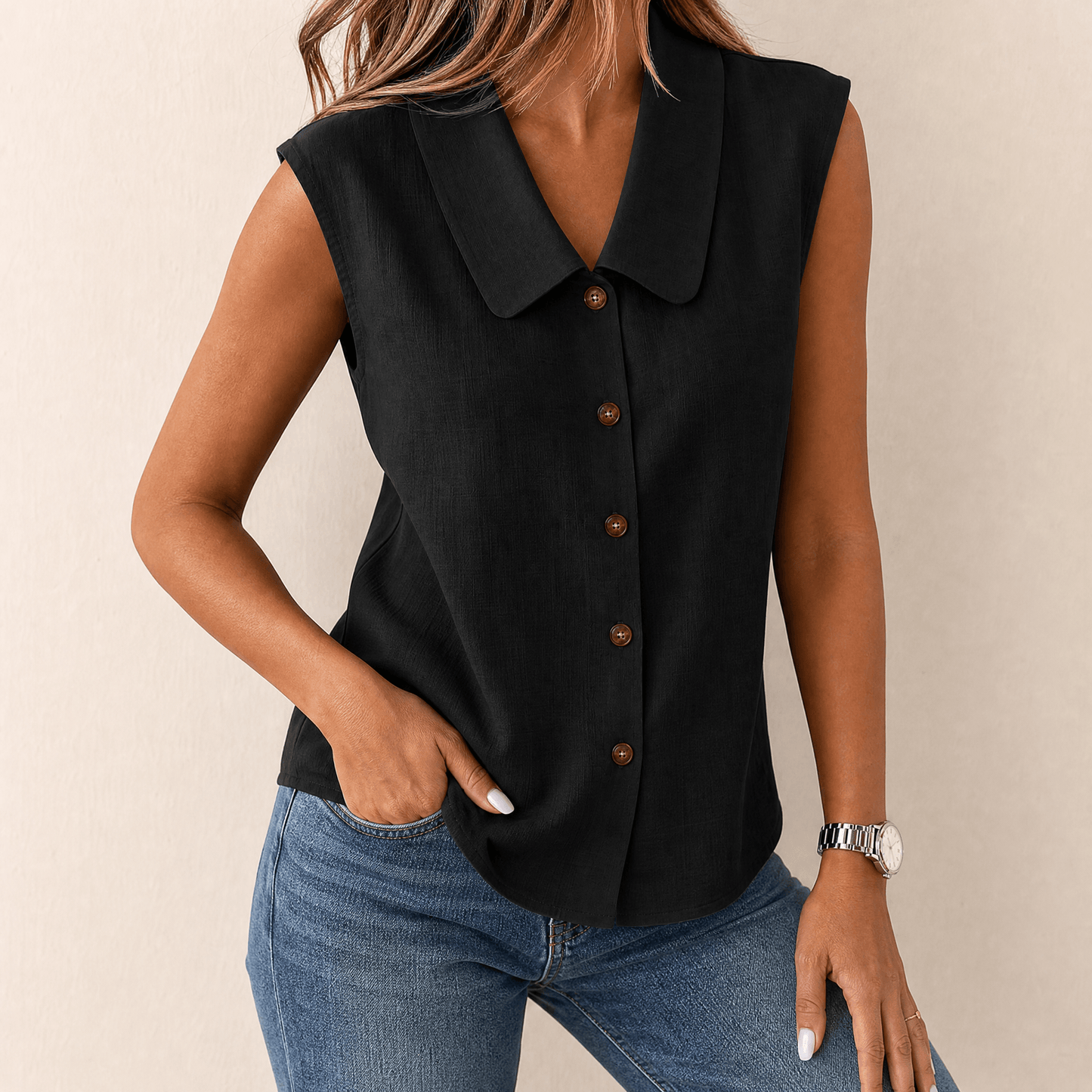 Linora – Women's Breezy Collared Summer Top
