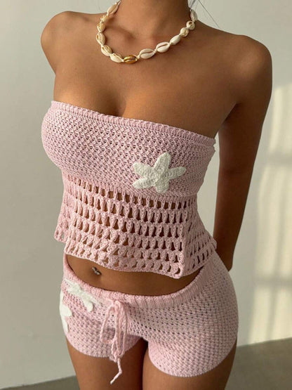 Crochet Tube Top & Shorts Set