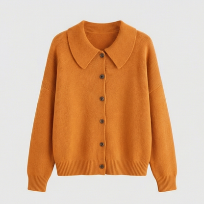 Collete – Women's Soft Knit Cardigan with Peter Pan Collar