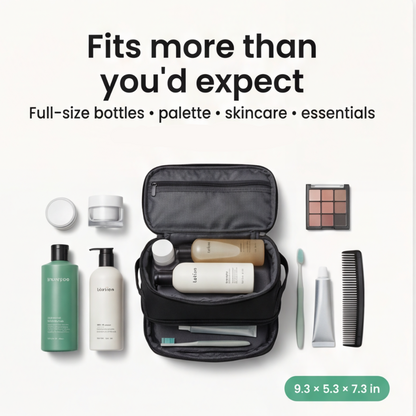 TidyPack - Dual-Layer Toiletry Bag with Wide Opening