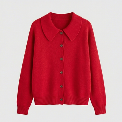 Collete – Women's Soft Knit Cardigan with Peter Pan Collar