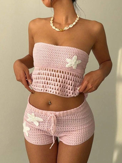 Crochet Tube Top & Shorts Set