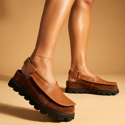 Gaia Leather Slingback Loafers
