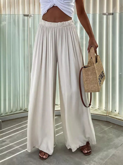 Wide-Leg Paperbag Waist Flowy Pants