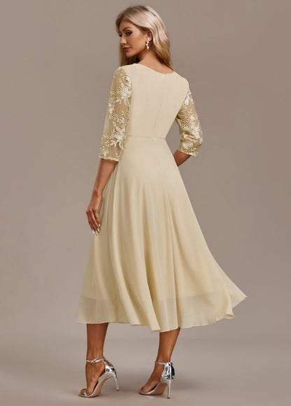 Women’s Dress | Midi Chiffon Skirt with Floral Lace Detail