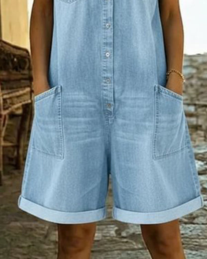 Clara | Short Sleeve Playsuit Dress