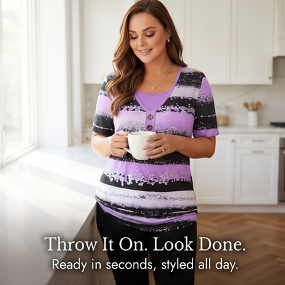 Vesper – Women's Flowy Watercolor Henley