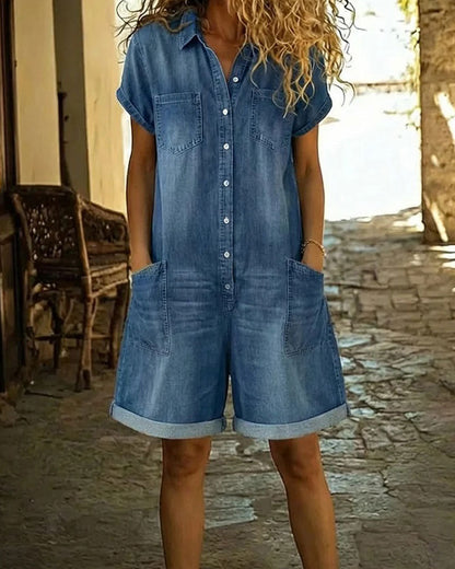 Clara | Short Sleeve Playsuit Dress