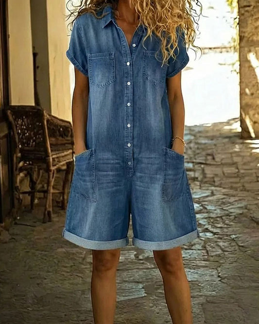 Clara | Short Sleeve Playsuit Dress