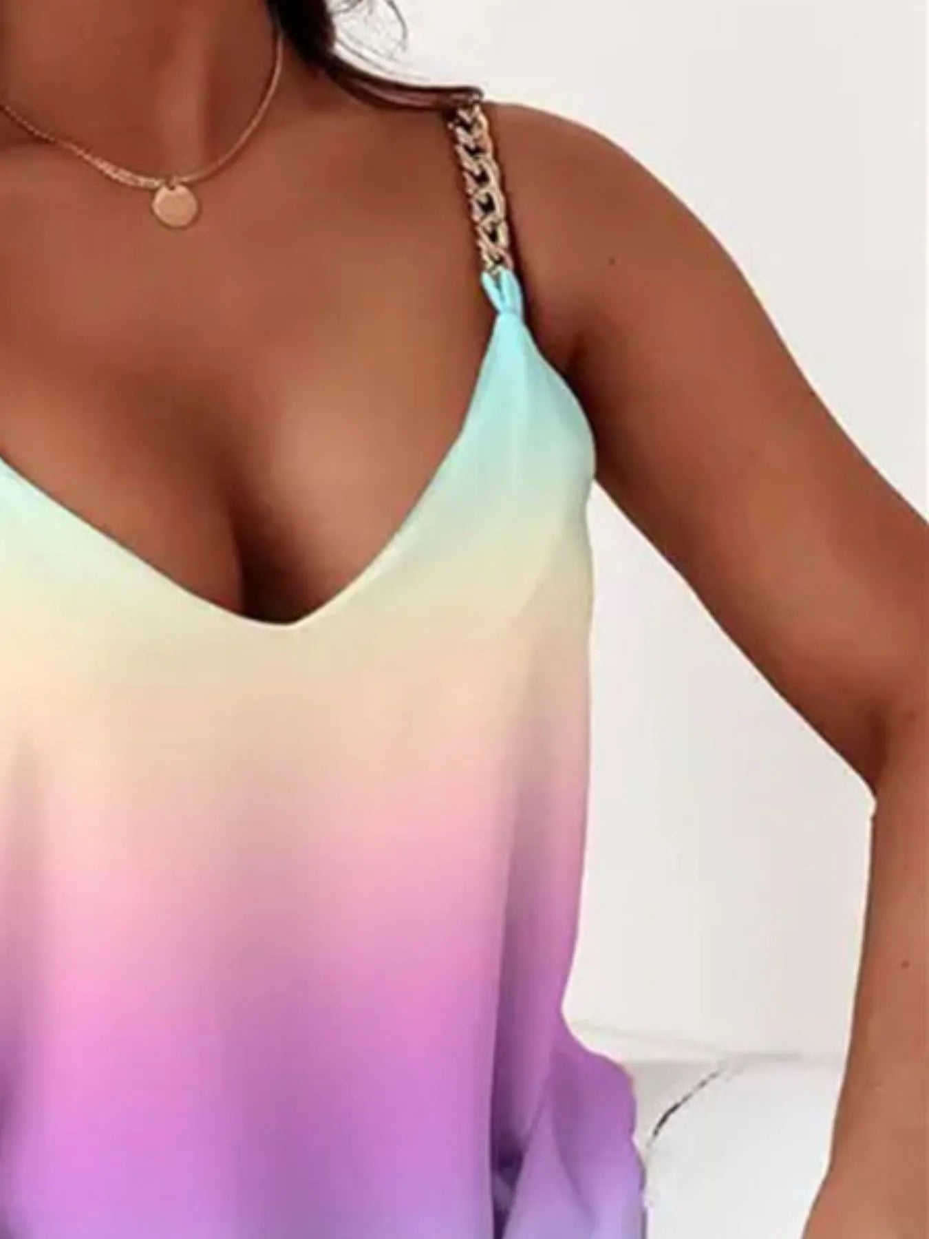 Chain Strap V-Neck Resort Tank