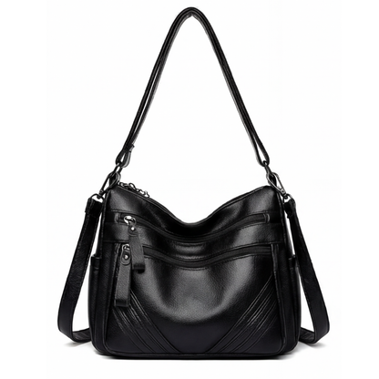 Carria - Soft Leather Multi Pocket Shoulder Bag