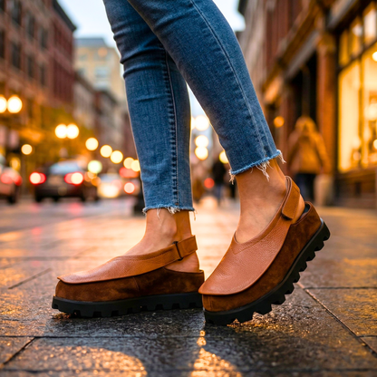 Gaia Leather Slingback Loafers