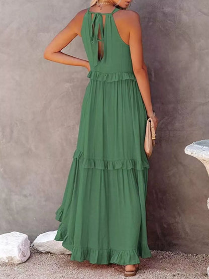 Tiered Ruffle Sleeveless Maxi Dress