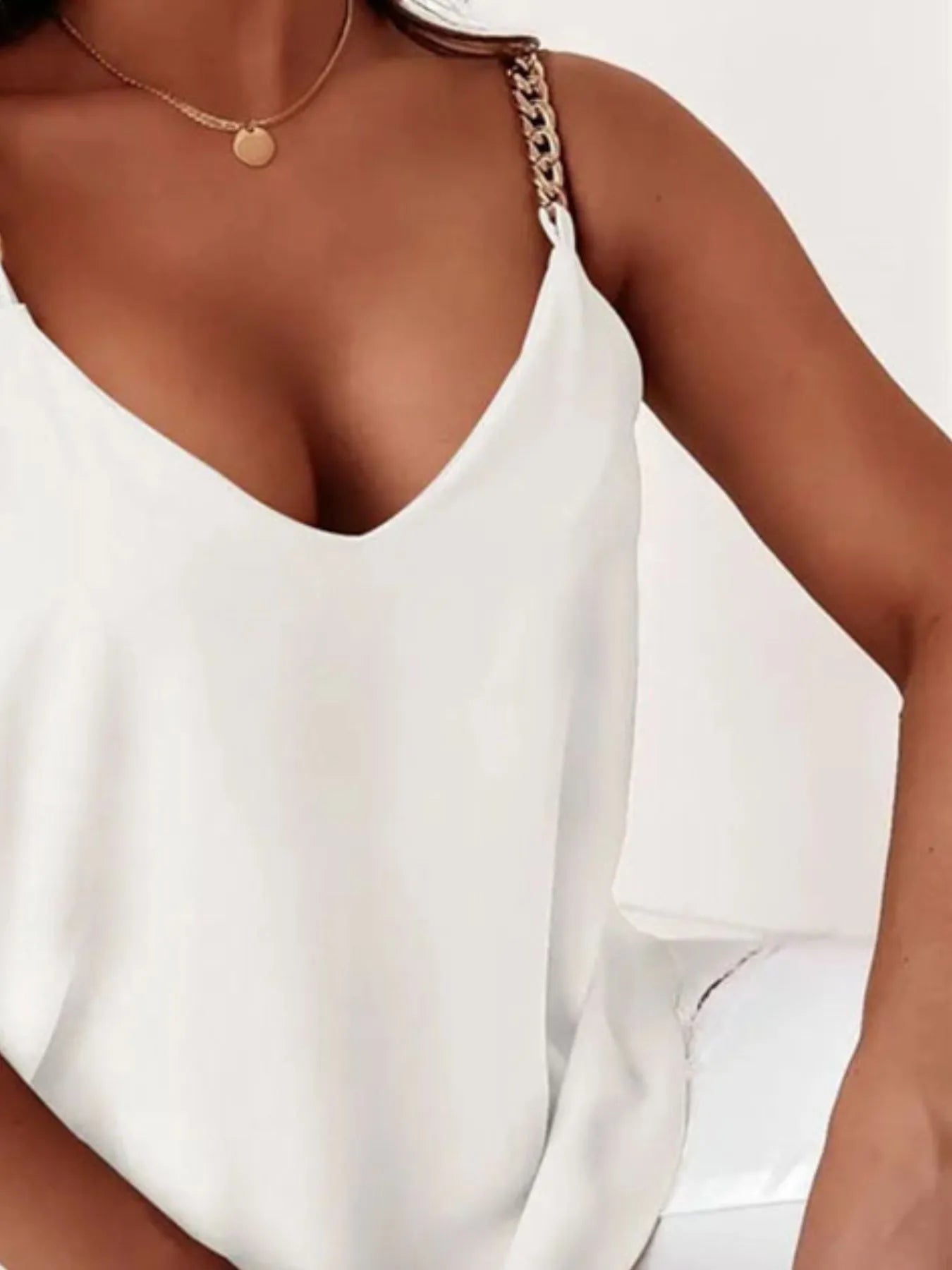 Chain Strap V-Neck Resort Tank