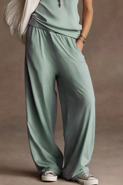 V-Neck Tank & Wide-Leg Pants Resort Set