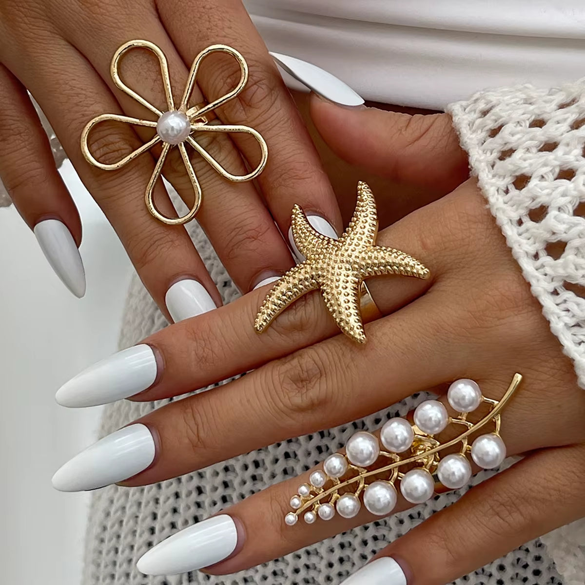 Anastasia Vine Pearl Ring
