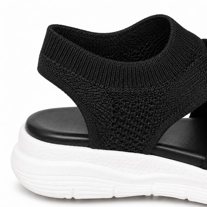 Veluna™ – Cushioned Stretch Knit Cross Strap Sandals for Women