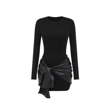 Novelle – Women's Long Sleeve Tie Waist Mini Dress