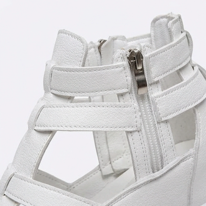 Veluna – Caged Wedge Sandals with Hidden Platform