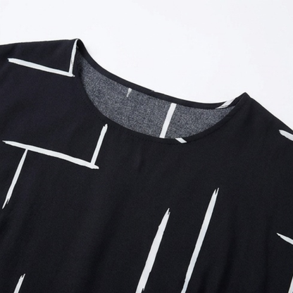 Elunara – Women's Pocketed Dolman Dress with Abstract Print