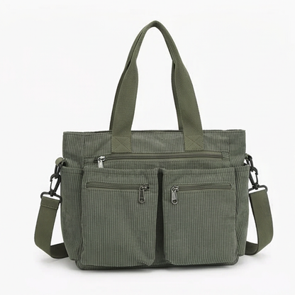 Clovera – Multi Pocket Corduroy Shoulder Bag
