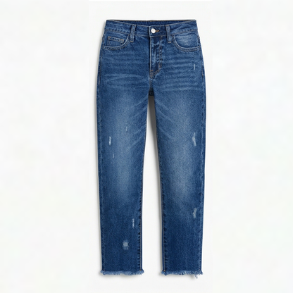 Vivara™ – Retro Fringed Cropped Straight Leg Jeans