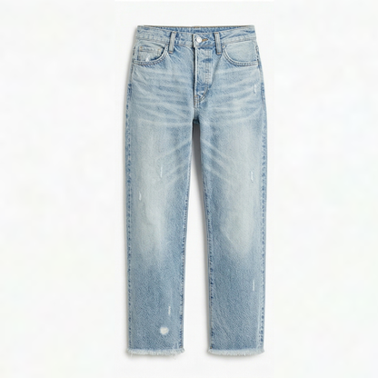 Vivara™ – Retro Fringed Cropped Straight Leg Jeans