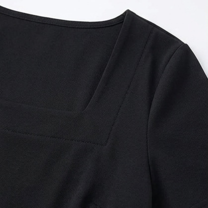 Soliva – Women's Soft Square-Neck Pocket Dress