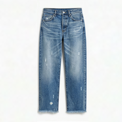 Vivara™ – Retro Fringed Cropped Straight Leg Jeans