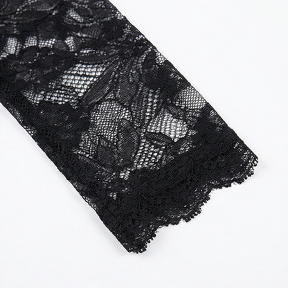 Lacelle – Women's Sheer Floral Lace Sleeve Top