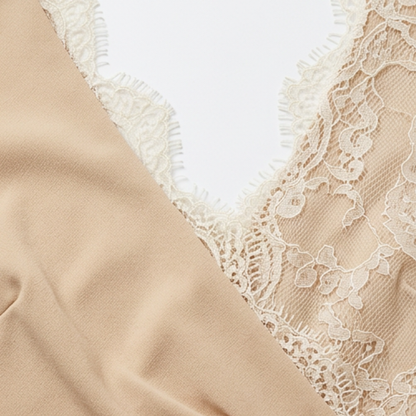 Lusara – Pearl Belted Lace Sleeve Mini Dress