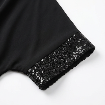 Lunara – Women's Sequin Trim Layered Chiffon Top