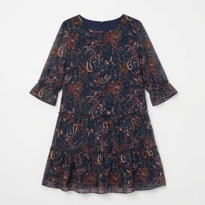 Floressa – Women's Tiered Chiffon Paisley Midi Dress