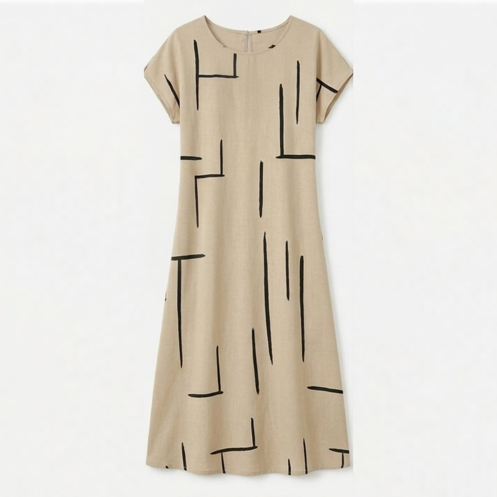Linara™ – Abstract Line Summer Shift Dress