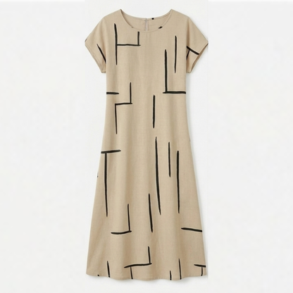 Linara™ – Abstract Line Summer Shift Dress