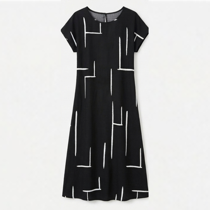 Linara™ – Abstract Line Summer Shift Dress