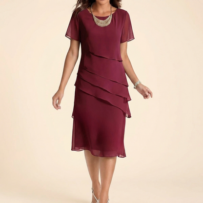 Velara – Women's elegant ruffle midi dress