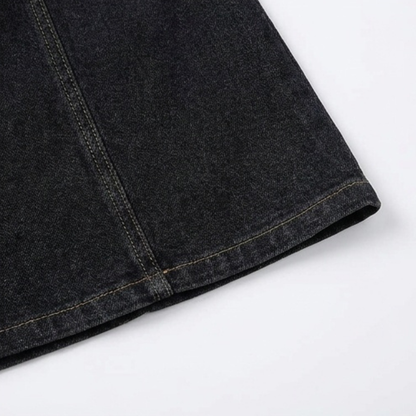 Aurelene – Women's V-Neck Denim Dress with Pockets