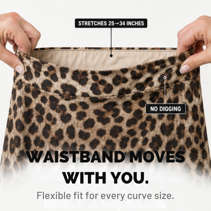 Velora – Women's Curvy-Fit Leopard Print Maxi Skirt