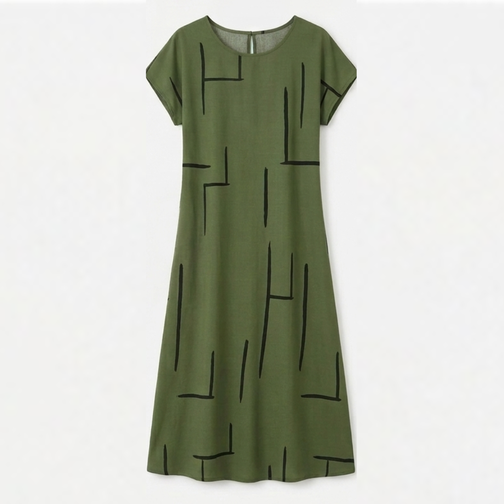 Linara™ – Abstract Line Summer Shift Dress