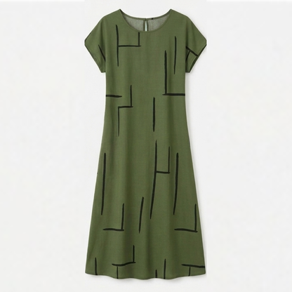 Linara™ – Abstract Line Summer Shift Dress