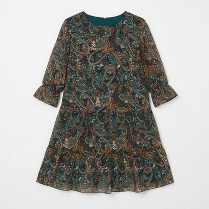 Floressa – Women's Tiered Chiffon Paisley Midi Dress
