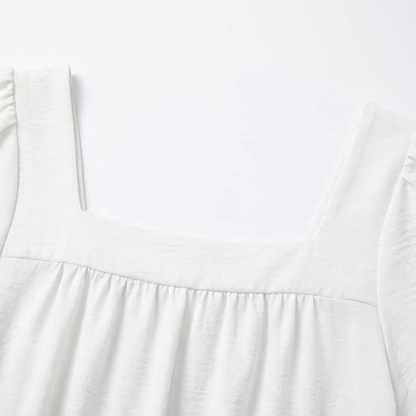 Florelle – Women's Square Neck Flutter Sleeve Blouse