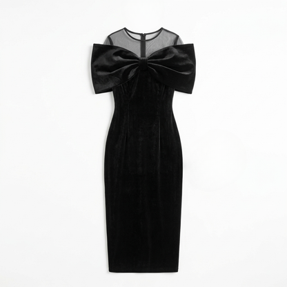 Velara – Dramatic Bow Midi Dress