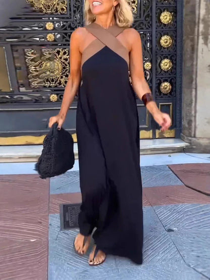 Nicole - Stylish Crossover Neckline Dress