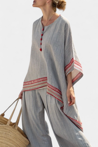 Rossella - Asymmetric Ethnic Trouser Set